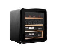 IUBGFTO Frigorifero per Vino da appoggio da 12 Bottiglie, Mini Frigorifero per Vino Vintage, Cantina per Vini Domestica con Display Digitale e Porta in Vetro Resistente ai Raggi UV,Black