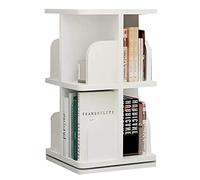 IUBGFTO Libreria Girevole a 360° Scaffale da Pavimento per Soggiorno Scaffale per Libri per Studenti (Bianco 2 Strati (39 * 67cm))