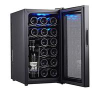 IUBGFTO Mini Frigorifero per Bevande, cantinetta per Vino a Temperatura costante, Regolazione della Temperatura, Frigorifero da Bar Indipendente, Funzionamento Silenzioso, compressore (Nero Elegante)