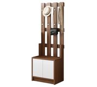 IUBGFTO Mobiletto portascarpe con Ripiani Regolabili, mobiletto portascarpe Moderno con attaccapanni, Organizer per Scarpe con Panca per Scarpe, salvaspazio, per Ingresso, Soggiorno (A 50 cm)