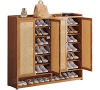 IUBGFTO Mobiletto portascarpe in bambù, mobiletto portascarpe a 8 Ripiani con 4 Ante, Grande capacità, Organizer per Scarpe per Ingresso/corridoio/Armadio Organizer per Scarpe (Plastic Vine B)