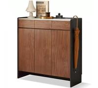 IUBGFTO Mobiletto portascarpe in Legno massello per Ingresso, mobiletto portascarpe in Ardesia con cassetti e Ante, Organizer per Scarpe di Grande capacità (100 cm)