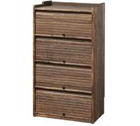 IUBGFTO Mobiletto portascarpe in Legno massello per Ingresso, Porta a saracinesca, mobiletto portascarpe a 4 Piani, mobiletto portascarpe per Scarpe da Ginnastica, Organizer per Scarpe (50 cm)