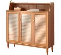 IUBGFTO Mobiletto portascarpe in Legno massello, portascarpe con persiana Traspirante, mobiletto portascarpe, mobiletto portascarpe con Ripiani Regolabili, Organizer per Scarpe (121 cm)