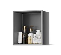 IUBGFTO Nicchia per Doccia in Acciaio Inox Opaco, nicchia da Incasso a Parete, Nessuna piastrella necessaria, mensola portaoggetti per Doccia, nicchia per Bagno (Grigio 12,6x4,9x12,6 Pollici)
