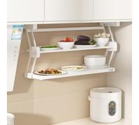 IUBGFTO Organizer da Cucina a 2 Ripiani sottopensile, ripiano Pieghevole Estraibile, capacità di carico 10 kg/22 libbre, per profondità Mobile > 8,3 Pollici,D8.3 xh17.6-W31.1