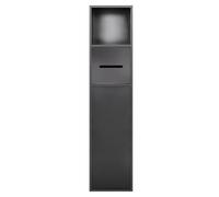 IUBGFTO Porta Carta igienica, Porta Rotolo di Carta igienica da Bagno in Acciaio Inox, nicchia a Parete per Dispenser Doccia incassata, Organizer per scopino (Grigio 180x800x125mm)