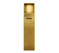 IUBGFTO Porta Carta igienica, Porta Rotolo di Carta igienica da Bagno in Acciaio Inox, nicchia a Parete per Dispenser Doccia incassata, Organizer per scopino WC (Oro 180x800x125mm)