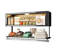 IUBGFTO Porta spezie a Discesa, Organizer sotto-ripiano con sensore Luminoso, Ricarica USB, per Installazione sotto pensili e a Parete, Portata Totale Fino a 79 libbre,D9.3 xh15.7-W-31.5"