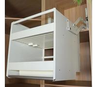 IUBGFTO Ripiano Estraibile a 2 Livelli, Sistema di Ripiani Estraibili in Alluminio, per Larghezza Mobile Superiore ≥22"-34,2", 4 impostazioni di Peso del Cuscinetto, Supporto 20 kg,White-60cm