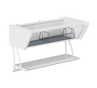 IUBGFTO Ripiano Estraibile per Mobile, cestello Pieghevole sollevabile con Cuscinetto Antiscivolo, Porta spezie a 2 Livelli, Anta a ribalta, capacità Fino a 22 libbre,D11.8 xh6.5-W-31.5"