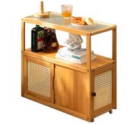IUBGFTO Scaffale portaoggetti Facile da spostare con rulli, dispensa, Piccolo tavolino da caffè, mobiletto Laterale per Divano, Comodino, Mini Tavolo angolare, 30 * 67 * 62 cm (Legno)