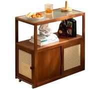 IUBGFTO Scaffale portaoggetti Facile da spostare con rulli, dispensa, Piccolo tavolino da caffè, mobiletto Laterale per Divano, Comodino, Mini Tavolo angolare, 30 * 67 * 62 cm (Marrone)
