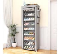 IUBGFTO Scarpiera a 10 Ripiani con Copertura Antipolvere, Organizer per riporre Le Scarpe per corridoio, Soggiorno, Ingresso, Alta, Stretta, Facile da installare, 58x30x158 cm (A)