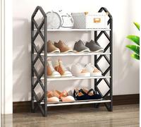 IUBGFTO Scarpiera a 4 Ripiani, Organizer per Scarpe, scaffale per Scarpe a Montaggio rapido per Ingresso, corridoio, dormitorio, Camera da Letto, Ascensore, Guardaroba, 42x18,5x58 cm (A)