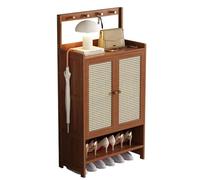IUBGFTO Scarpiera da Ingresso con Ganci, scarpiera in Rattan con Ante, Organizer Sottile per Scarpe, salvaspazio, per Soggiorno e corridoio, L: 67/98/135 CM (A 67 cm)