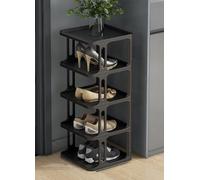 IUBGFTO Scarpiera impilabile, scarpiera Stretta, Organizer Verticale per Scarpe, Ripiani impilabili per Scarpe per corridoio, Ingresso, Porta, Camera da Letto, impilabile gratuitamente (Nero 5F)