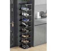 IUBGFTO Scarpiera impilabile, scarpiera Stretta, Organizer Verticale per Scarpe, Ripiani impilabili per Scarpe per corridoio, Ingresso, Porta, Camera da Letto, impilabile gratuitamente (Nero 9F)