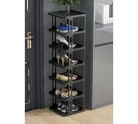 IUBGFTO Scarpiera impilabile, scarpiera Stretta, Organizer Verticale per Scarpe, Ripiani impilabili per Scarpe per corridoio, Ingresso, Porta, Camera da Letto, impilabile gratuitamente (Nero 7F)