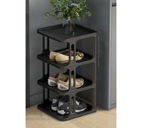 IUBGFTO Scarpiera impilabile, scarpiera Stretta, Organizer Verticale per Scarpe, Ripiani impilabili per Scarpe per corridoio, Ingresso, Porta, Camera da Letto, impilabile gratuitamente (Nero 4F)