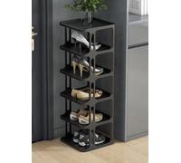 IUBGFTO Scarpiera impilabile, scarpiera Stretta, Organizer Verticale per Scarpe, Ripiani impilabili per Scarpe per corridoio, Ingresso, Porta, Camera da Letto, impilabile gratuitamente (Nero 6F)