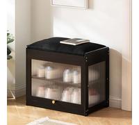 IUBGFTO Scarpiera in bambù per Ingresso, scarpiera per Ingresso, corridoi, camere da Letto (Nero 50x32x43cm)