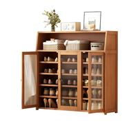 IUBGFTO Scarpiera Organizer per 5-30 Paia, Scarpiera con Porta Traslucida, Scarpiera in bambù per Ingresso, per Scarpe da Ginnastica Scarpe in Pelle Tacchi Alti Pantofole (90 cm)
