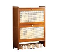 IUBGFTO Scarpiera Sottile da Ingresso con Anta a ribalta, scarpiera in bambù a 2/3 Ripiani, scarpiera Organizer per 15-21 Paia, Stile Minimalista, per Soggiorno e corridoio (B 50 cm)