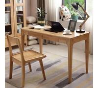 IUBGFTO Scrivania Multiuso, scrivania in Legno massello con 2 cassetti, scrivania Moderna Semplice per Ufficio Domestico, Piccola (Naturale 47 Pollici)