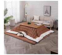 IUBGFTO Set da Tavolo 4 con Tappeto riscaldante per Tavolo, mobili Giapponesi, tavoli riscaldati Tatami Futon, piumone, Tavolo Basso da Pranzo, Coperta, scaldapiedi per la casa (caffè A)