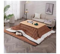 IUBGFTO Set da Tavolo 4 con Tappeto riscaldante Trapuntato, mobili Giapponesi, tavoli riscaldati Tatami Futon, piumone, Tavolo da Pranzo Basso, Coperta, scaldapiedi per la casa (Legno A)
