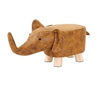 IUBGFTO Sgabello Ottoman Animale Ottoman Elefante Sgabello Poggiapiedi Divano Poggiapiedi Carino Sedia Creativa Regalo Robusto Supporto in Legno Massello per Sala Giochi Sgabello per Scarpe (Marrone)