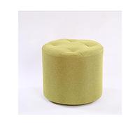 IUBGFTO Sgabello ottomano Divano in Lino Poggiapiedi Poggiapiedi Rotondo ottomano Sgabello con Struttura in Legno Tavolino Sgabello per Camera da Letto Dormitorio Soggiorno Sgabello per Scarpe
