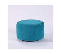 IUBGFTO Sgabello ottomano Divano in Tessuto Poggiapiedi Sgabello Basso in Legno massello Sgabello per Cambio Scarpe Sgabello per Scarpe da Salotto Piccolo Creativo Nordico (Blu Piccolo)
