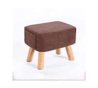 IUBGFTO Sgabello ottomano Poggiapiedi in Legno massello e Pouf Piccolo poggiapiedi Cambio Scarpe Panca Divano Basso Sedia Poggiapiedi per Soggiorno Sgabello per Scarpe (Marrone Piccolo)