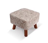 IUBGFTO Sgabello ottomano Poggiapiedi in Legno massello Ottomano Quadrato Poggiapiedi Sgabello Cambio Scarpe Sgabello Basso Sedia con Gambe in Legno Antiscivolo Sgabello per Scarpe (C)