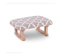 IUBGFTO Sgabello ottomano Poggiapiedi in Legno Sgabello Morbido in Cotone Traspirante e Lino Pouf Quadrato Semplice e Carino Poggiapiedi Basso per Sgabello per Scarpe da Camera (Fiore)