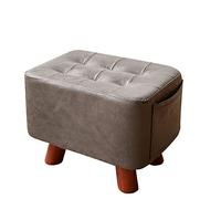 IUBGFTO Sgabello ottomano Poggiapiedi in Pelle Pouf Piccola Panca in Legno Cambio per Interni Scarpe Poggiapiedi Decorazione Semplice per Esterni Soggiorno Sgabello per Scarpe da Ingresso (Marrone)