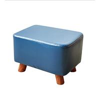 IUBGFTO Sgabello ottomano Poggiapiedi ottomano in Pelle Tinta Unita Panca Piccola Sedile Moda Cool Cambia Scarpe Poggiapiedi per Soggiorno Camera da Letto Sgabello per Scarpe (Blu)