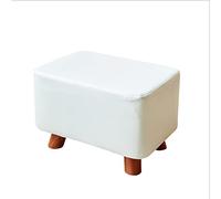 IUBGFTO Sgabello ottomano Poggiapiedi ottomano in Pelle Tinta Unita Panca Piccola Sedile Moda Cool Cambia Scarpe Poggiapiedi per Soggiorno Camera da Letto Sgabello per Scarpe (Bianco)