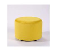 IUBGFTO Sgabello ottomano Rotondo Poggiapiedi ottomano Sgabello Pouf Poggiapiedi ottomano con Gambe in Legno Antiscivolo Sgabello Decorativo Moderno per Scarpe da Soggiorno (Giallo)