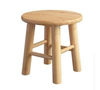 IUBGFTO Sgabello ottomano Sgabello in Legno massello Sgabello Rotondo in Legno per Uso Domestico Sgabello da Bar da Cucina in Stile Moderno e Minimalista Sgabello per Scarpe (Marrone 35 cm)