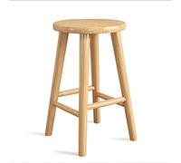 IUBGFTO Sgabello ottomano Sgabello in Legno massello Sgabello Rotondo in Legno per Uso Domestico Sgabello da Bar da Cucina in Stile Moderno e Minimalista Sgabello per Scarpe (Naturale 45 cm)