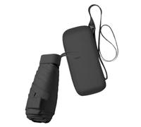 IUDWCG 1 Pcs Mini ombrello da 1 pezzo, ombrello da viaggio pieghevole, ombrello tascabile, ombrello ultraleggero portatile, mini ombrello da viaggio, sole/ombrellone (nero)