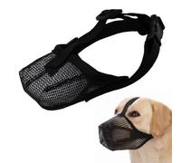IUDWCG 1 Pcs Museruola per cani, museruola in rete morbida regolabile, maschera traspirante Maschera per addestramento per cani, museruola per cani piccola, media e grande (S, nera)