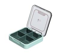 IUDWCG - 1 Pcs Portapillole tascabile trasparente con 4 scomparti - Portatile, portapillole giornaliero, portapillole tascabile, portapillole, portapillole giornaliero (verde)
