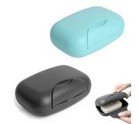 IUDWCG 2 Pezzi Portasapone da Viaggio Rettangolare, Portasapone Portatile Impermeabile con Coperchio per Uso Domestico o EsternoSolidale Portasapone per Doccia da Viaggio