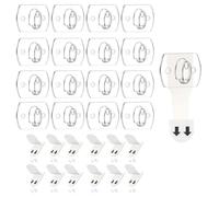 IUDWCG 40 Pcs Mini ganci, clip decorative, ganci autoadesivi con piccolo nastro adesivo, clip trasparenti per appendere le luci delle fate, ganci autoadesivi versatili per uso esterno e interno