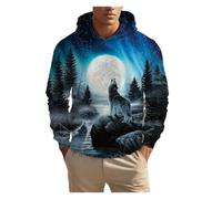 IUERVPS 3D Unisex Clothing Print Men's Fashion Animal Wolf Hoodies Top Autumn Fashion Casual Long Sleeved Pullover Oversized Sweatshirts(LMC04K2024111Z2,XL)