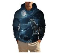IUERVPS 3D Unisex Clothing Print Men's Fashion Animal Wolf Hoodies Top Autumn Fashion Casual Long Sleeved Pullover Oversized Sweatshirts(LMC04K2024111YW,XXL)
